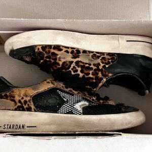 Golden Goose STARDAN Leopard Print Sneakers, Size 37